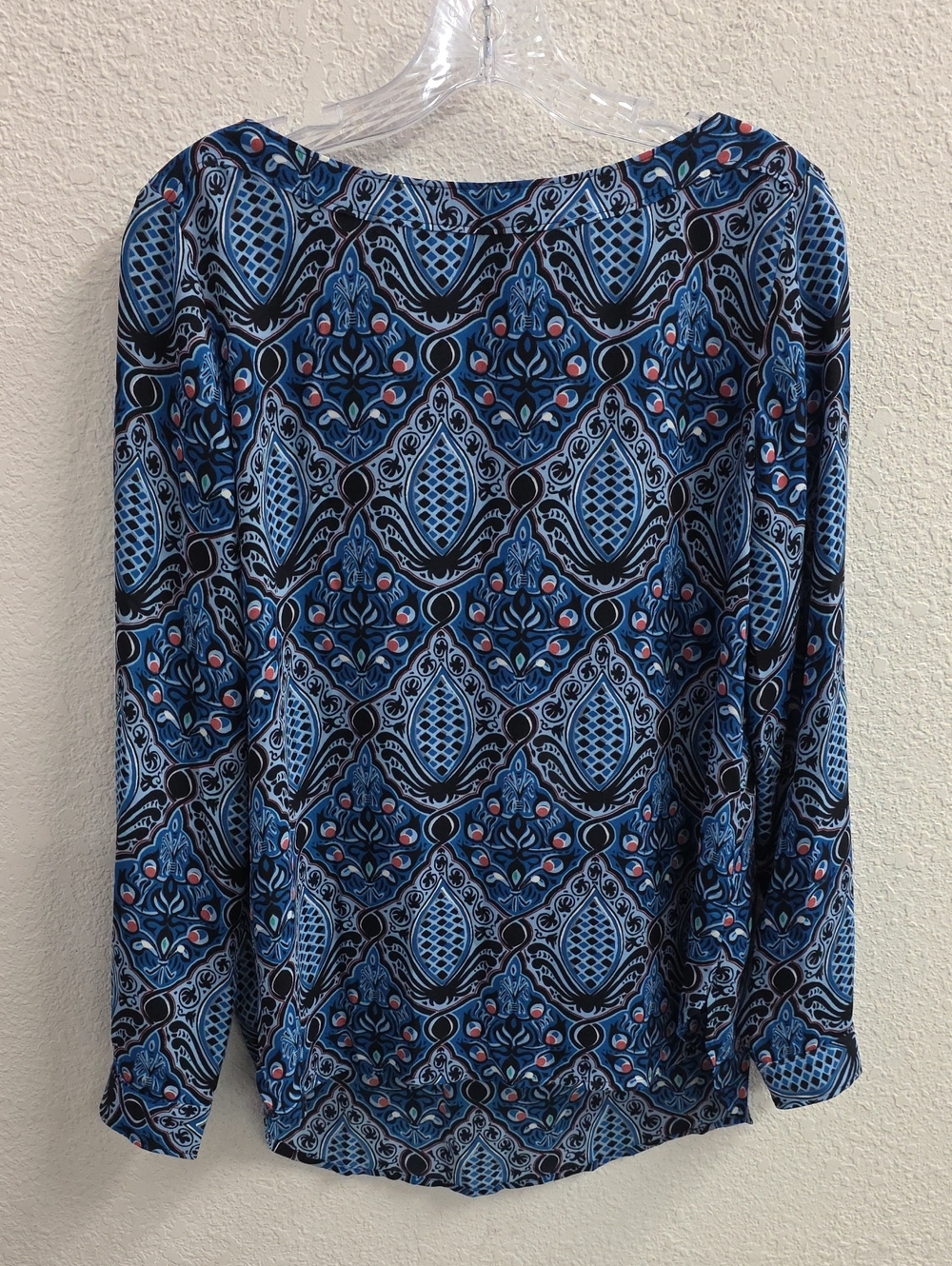 Loft Blue Geometric Medallion Multicolor Blouse